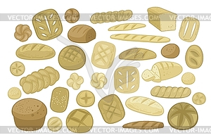 Various Breads Set - vector image