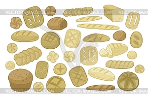 Various Breads Set - vector image