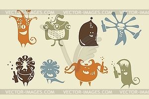 Drunk Happy Monsters - vector image