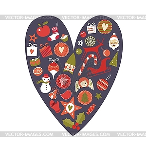 Christmas Heart - vector image