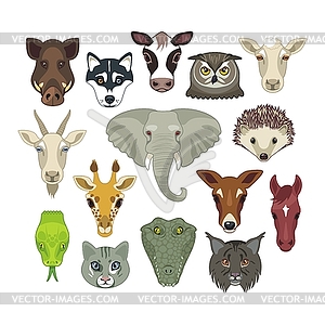 Animal Heads Set - vector EPS clipart
