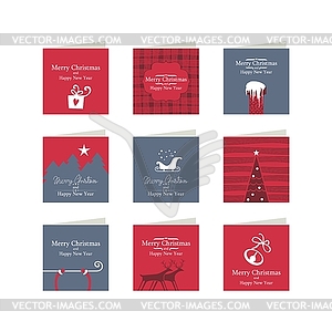 Christmas Mini Cards Set - vector clipart