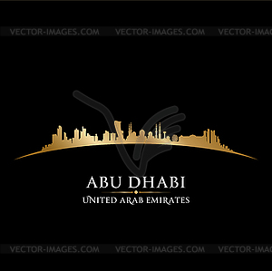 Abu Dhabi UAE city skyline silhouette black - vector image
