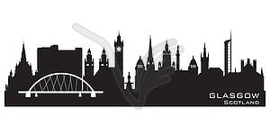 Glasgow Scotland skyline city silhouette - vector clip art