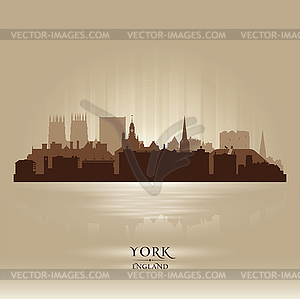 York England city skyline silhouette - vector clipart