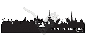 Saint Petersburg Russia city skyline Detailed - vector clipart