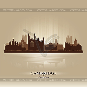 Кембридж Англии город небоскребов силуэт - клипарт в векторе