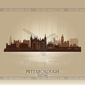 Peterborough England city skyline silhouette - vector image