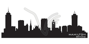 Hamilton Canada skyline Detailed silhouette - vector clip art