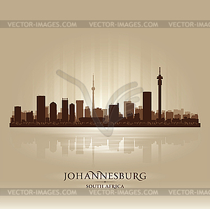 Johannesburg South Africa city skyline silhouette - vector clipart