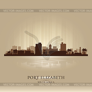 Port Elizabeth South Africa city skyline silhouette - vector clipart / vector image