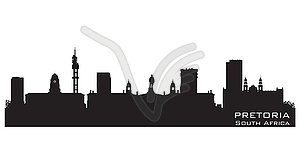 Pretoria South Africa skyline Detailed silhouette - vector clipart