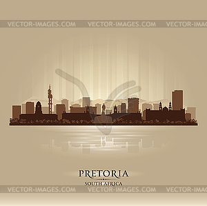 Pretoria South Africa city skyline silhouette - vector clip art