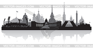 Saint Petersburg city skyline silhouette - royalty-free vector image