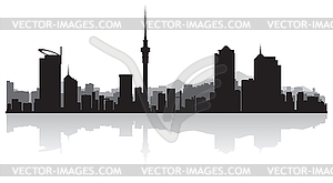 Auckland city skyline silhouette - vector image