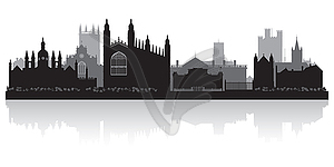 Cambridge city skyline silhouette - vector clip art