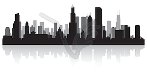 Chicago city skyline silhouette - vector clipart