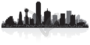 Dallas city skyline silhouette - vector image