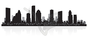 Houston city skyline silhouette - vector image