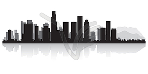 Los Angeles city skyline silhouette - vector clip art