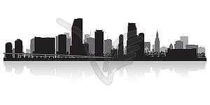 Miami city skyline silhouette - vector clipart