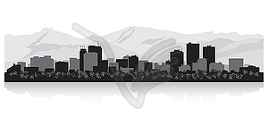 Anchorage city skyline silhouette - vector clipart