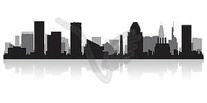 Baltimore city skyline silhouette - vector image