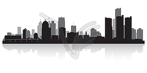 Detroit city skyline silhouette - vector clip art