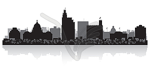 Jackson city skyline silhouette - vector clip art