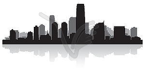 Jersey city skyline silhouette - vector image