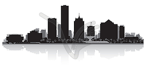 Milwaukee city skyline silhouette - vector clip art