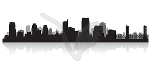 Sacramento city skyline silhouette - vector clip art