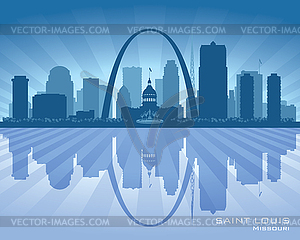 Saint Louis Missouri city skyline silhouette - vector image
