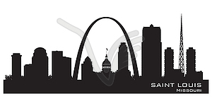 Saint Louis Missouri city skyline silhouette - vector clipart