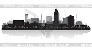 Lincoln Nebraska city skyline silhouette - vector clipart