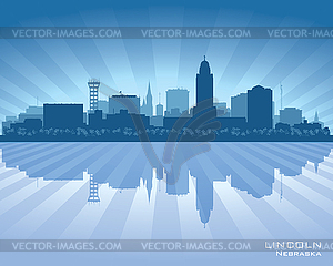 Lincoln Nebraska city skyline silhouette - vector clip art