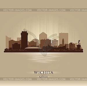 Wichita Kansas city skyline silhouette - vector image