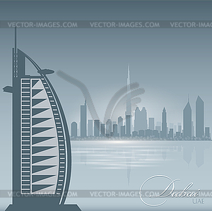 Dubai UAE skyline city silhouette background - vector image