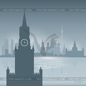 Moscow Russia skyline city silhouette background - vector clip art