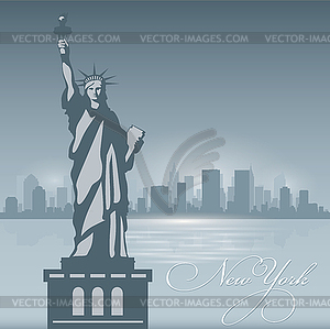 New York skyline city silhouette background - vector clipart