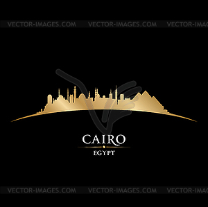 Cairo Egypt city skyline silhouette black background - vector EPS clipart