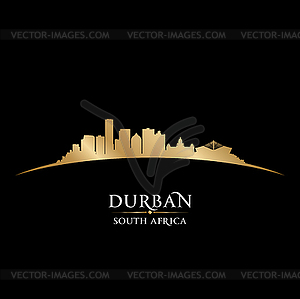 Durban South Africa city skyline silhouette black - stock vector clipart