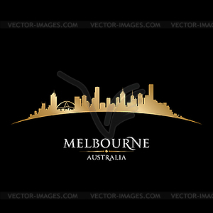 Мельбурн Австралия горизонта города силуэт черный - векторный дизайн
