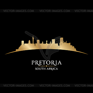 Pretoria South Africa city skyline silhouette - vector image