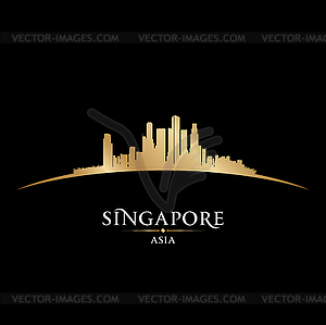 Singapore Asia city skyline silhouette black - vector clipart