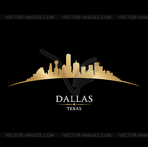 Dallas Texas city skyline silhouette black - vector clipart