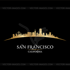 San Francisco California city skyline silhouette - vector clipart