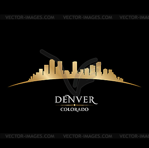 Denver Colorado city skyline silhouette black - vector clipart