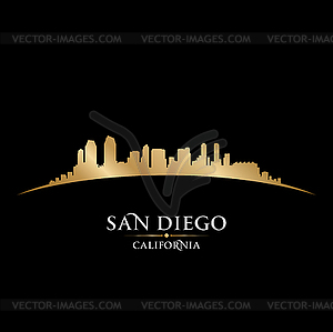 San Diego California city skyline silhouette black - vector clipart