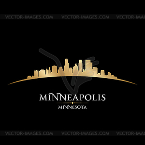 Minneapolis Minnesota city skyline silhouette - vector clip art